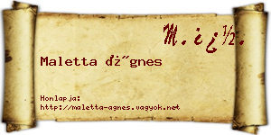 Maletta Ágnes névjegykártya