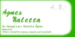agnes maletta business card