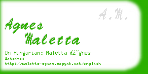 agnes maletta business card